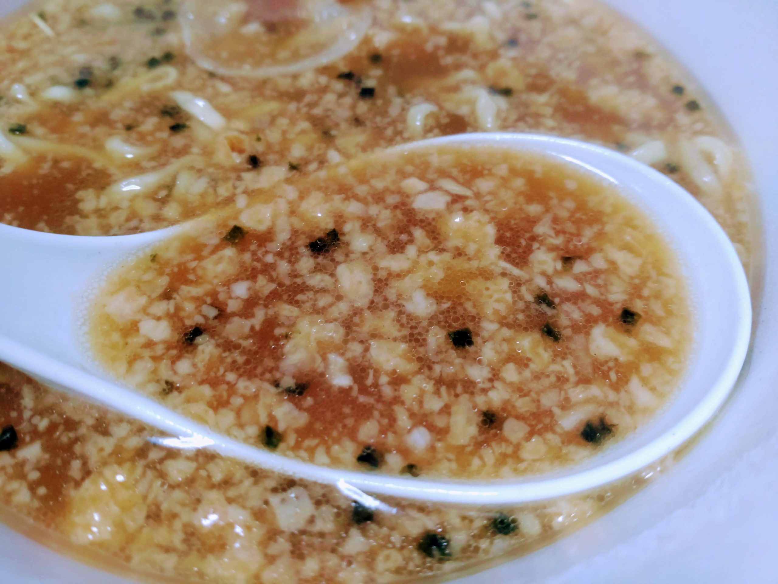 地域の名店 酒麺亭潤 燕三条系醤油ラーメンのスープ